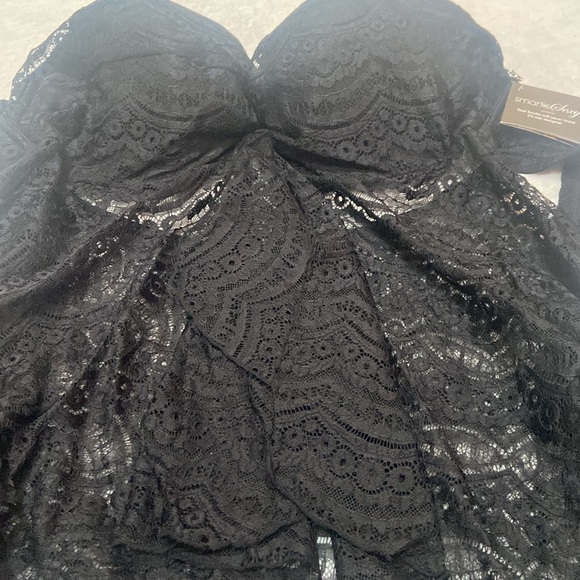 SMART & SEXY SWIM Size 40D NWT Bathing Suit Top Black Lace Beautiful - Picture 11 of 11